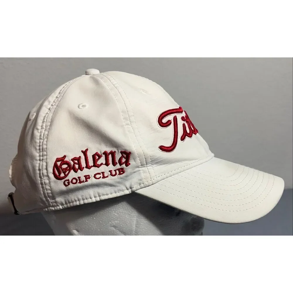 White Titleist Adjustable Golf Hat Red Font Used Flaw